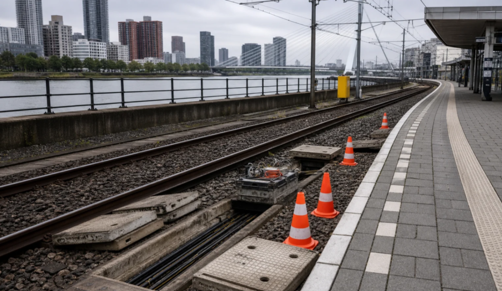 Opens in a new window Rotterdam train station railway tracks fire damage news photo. Source: dailydutchnews.nl