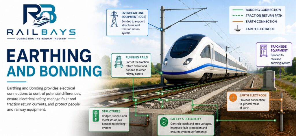 Earthing and Bonding railway engineering illustration