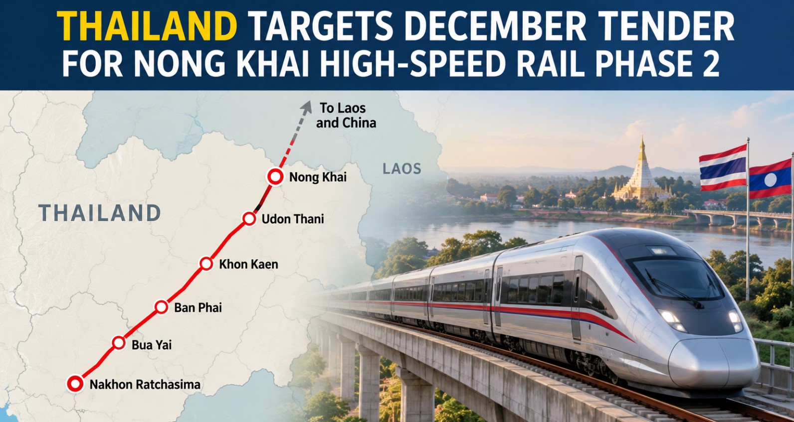 🇹🇭 Thailand Targets December Tender for Nong Khai High Speed Rail Phase 2